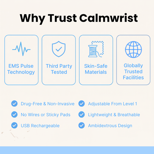 Calmwrist Pulse Wrap for carpal tunnel